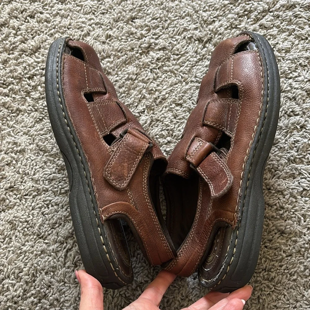 Nunn Bush Closed Toe Brown Leather Fisherman Sandals